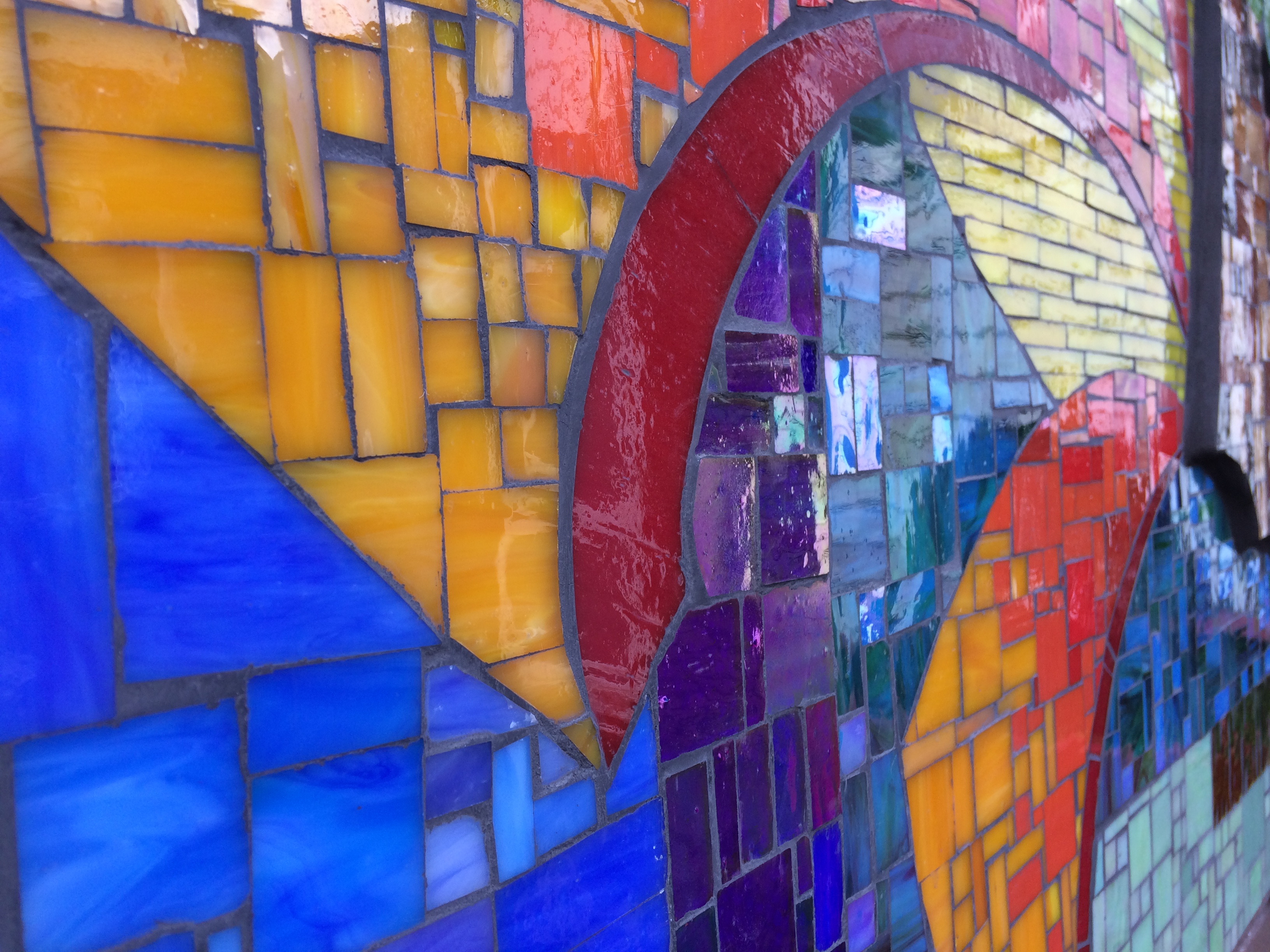 stained glass mosaic bright colours
