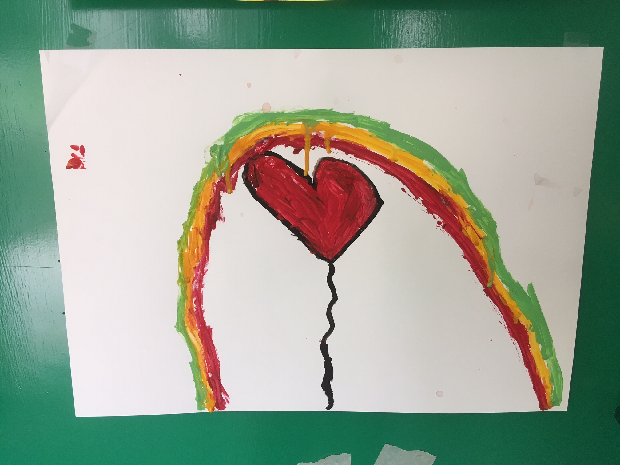 painting of a heart and a rainbow art and dyslexia