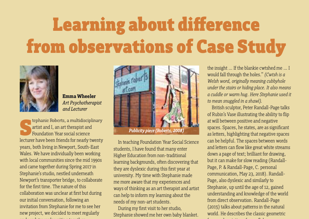 Learning about differnce from observations of Case Study magazine article about dyslexia