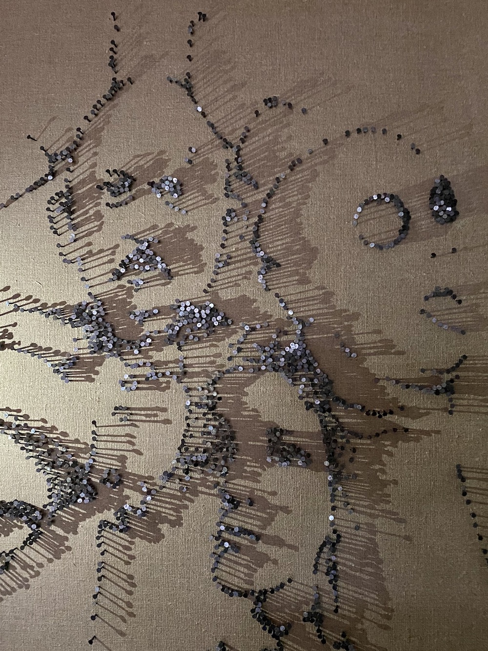 artwork made of nails